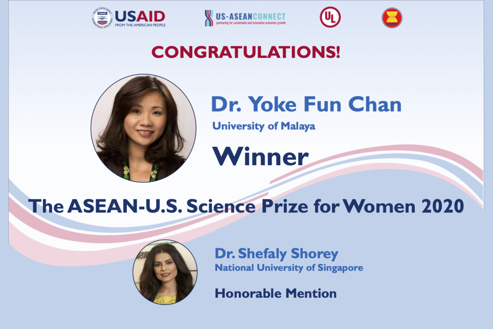 Winner of ASEAN‑US Science Prize for Women 2020 Announced