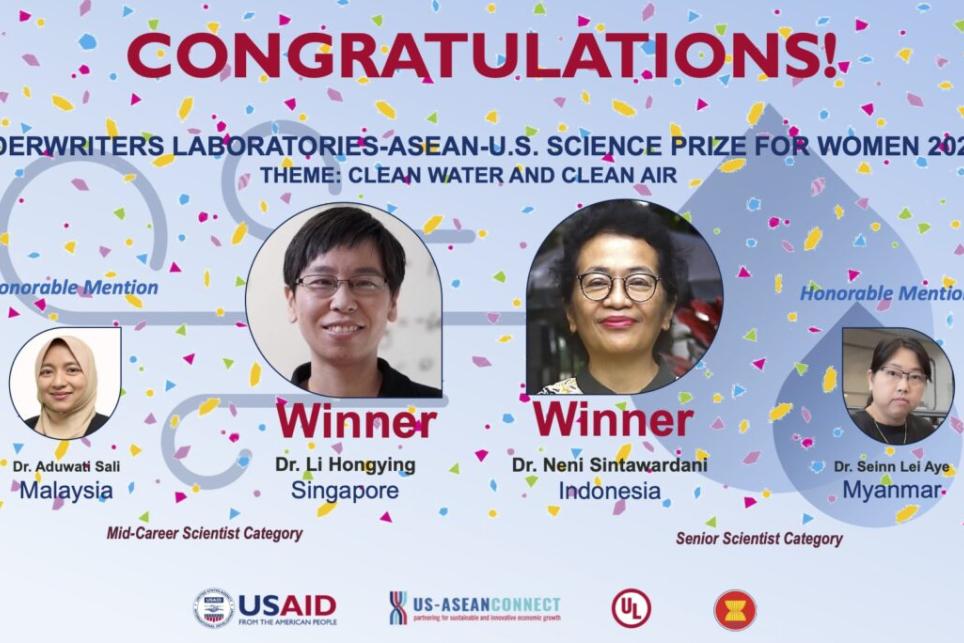 Underwriters Laboratories-ASEAN‑U.S. Prize for Women 2021 Winners Announced
