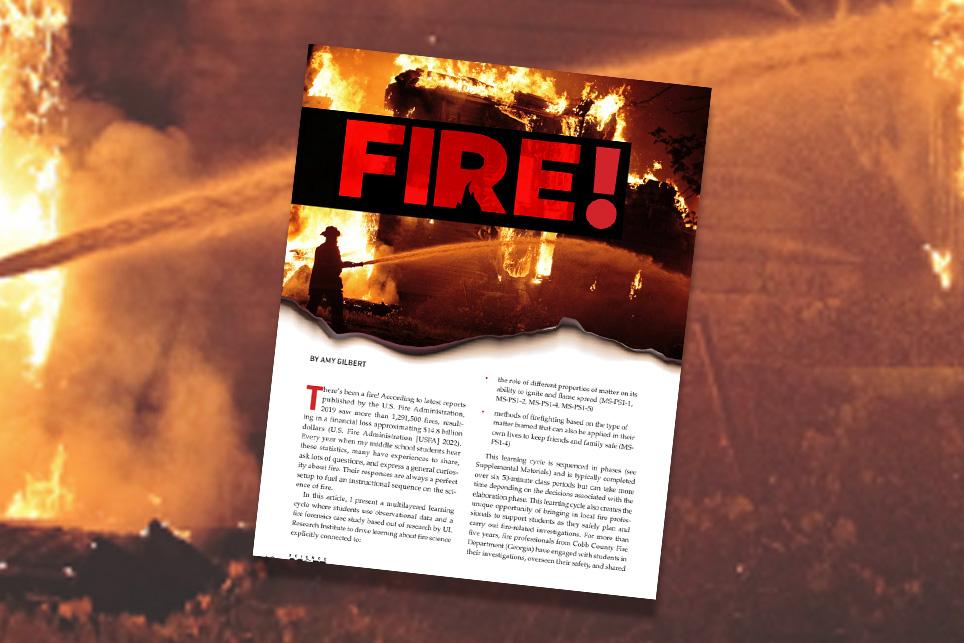 cover of article on teaching fire forensics from National Science Teaching Association's Science Scope